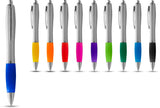 Dash kuglepen med sølvcylinder og farvet greb - 500 stk inkl. logo