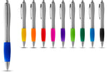 Dash kuglepen med sølvcylinder og farvet greb - 2500 stk inkl. logo