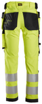 AllroundWork, High-Vis stretch buks med hylsterlommer, klasse 2 High Visibility Yellow - Black