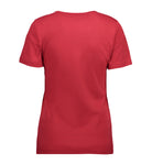 Interlock dame T-shirt | v-hals Rød