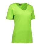 Interlock dame T-shirt | v-hals Lime