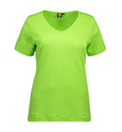 Interlock dame T-shirt | v-hals Lime