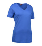 Interlock dame T-shirt | v-hals Azur