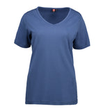 Interlock dame T-shirt | v-hals Indigo