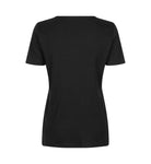 Interlock dame T-shirt | v-hals Sort