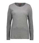 Interlock Dame T-shirt | langærmet – Grå melange