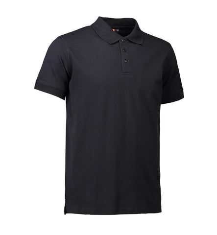 Stretch poloshirt, Sort