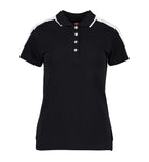 Dame poloshirt | kontrastbånd – Sort