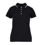 Dame poloshirt | kontrastbånd – Sort