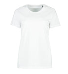 Økologisk O-hals T-shirt I dame Hvid