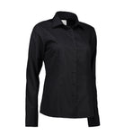 Poplin | Dame L/S, Modern fit – Sort
