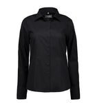 Poplin | Dame L/S, Modern fit – Sort